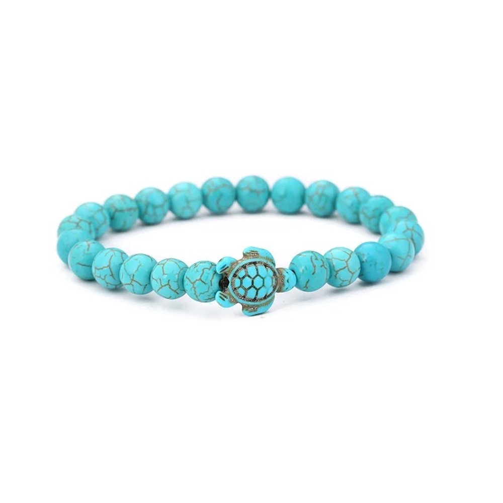 Sea Turtle Bracelet Turquoise Handmade Natural Stone Beads Bracelet Jew